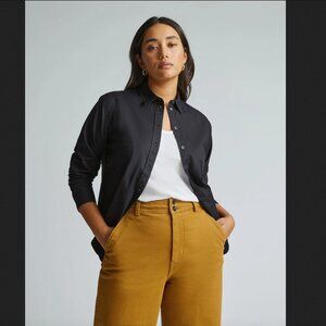 Everlane relaxed shirt in black silky cotton